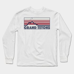 Grand Tetons Retro Style Long Sleeve T-Shirt